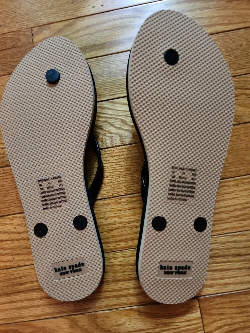 Kate Spade Black Flipflop Thong Sandal With Animal Print Footbed